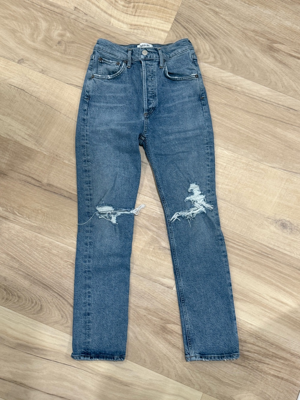Agolde Riley Light Blue Denim Jeans